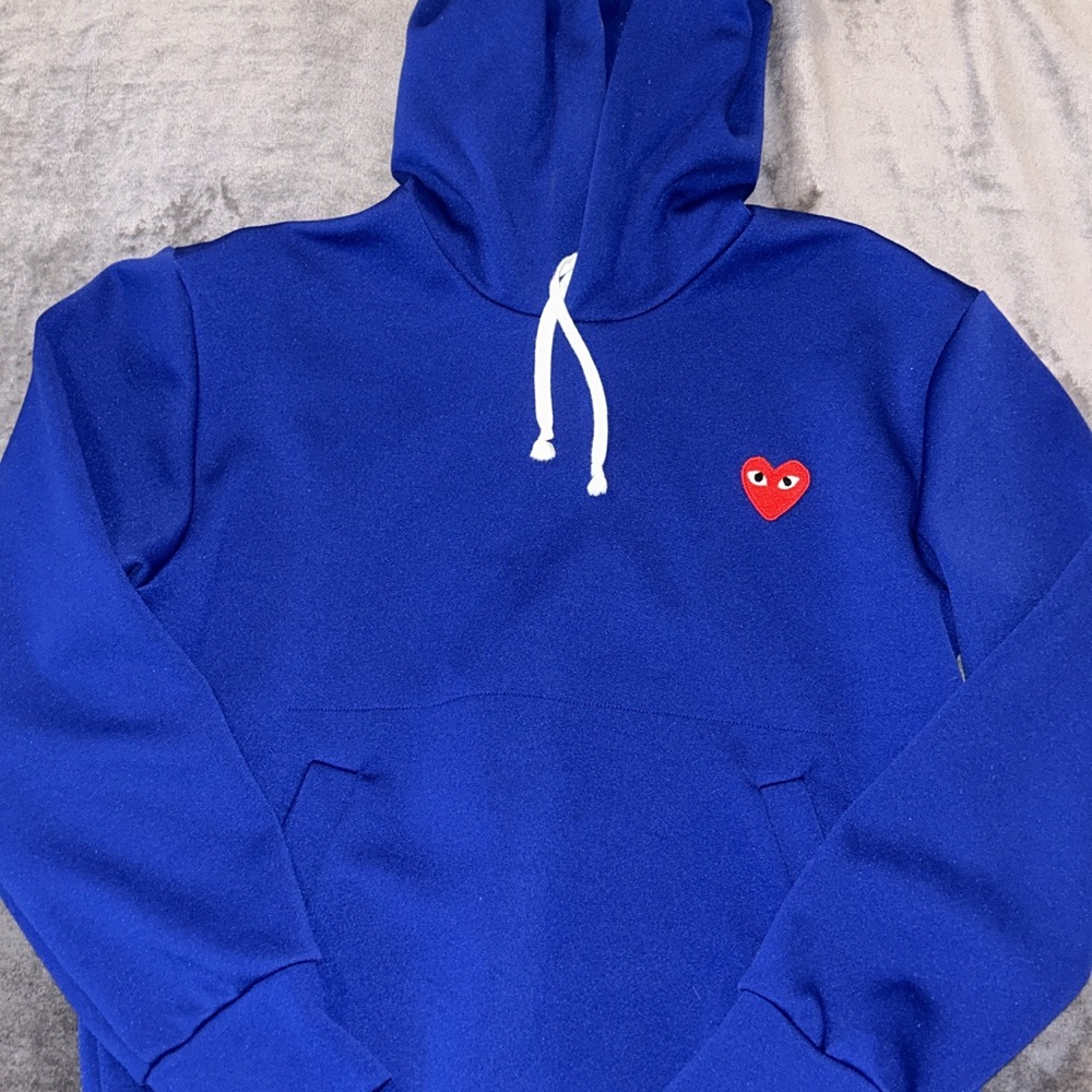 Blue Hoodie with Heart Patch